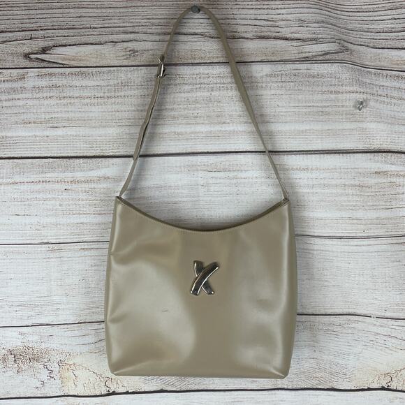 PALOMA PICASSO Purse Cream Leather Adjustable Shoulder Strap Italy - Picture 1 of 6
